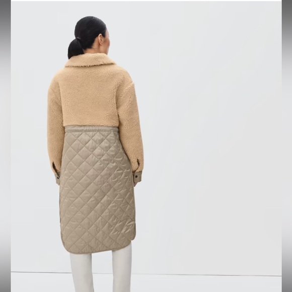 Everlane - The Quilted Teddy Coat in Dark Khaki/Cashew - Picture 9 of 12